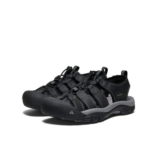 Men's Newport Leather Sandal | Black/Steel Grey